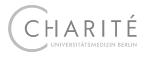Das Logo des Krankenhauses Charité Universitätsmedizin Berlin.
