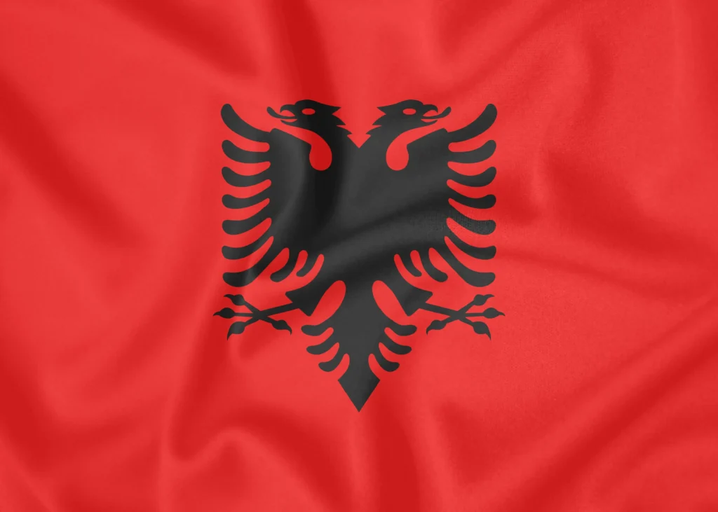 Die Flagge Albaniens.