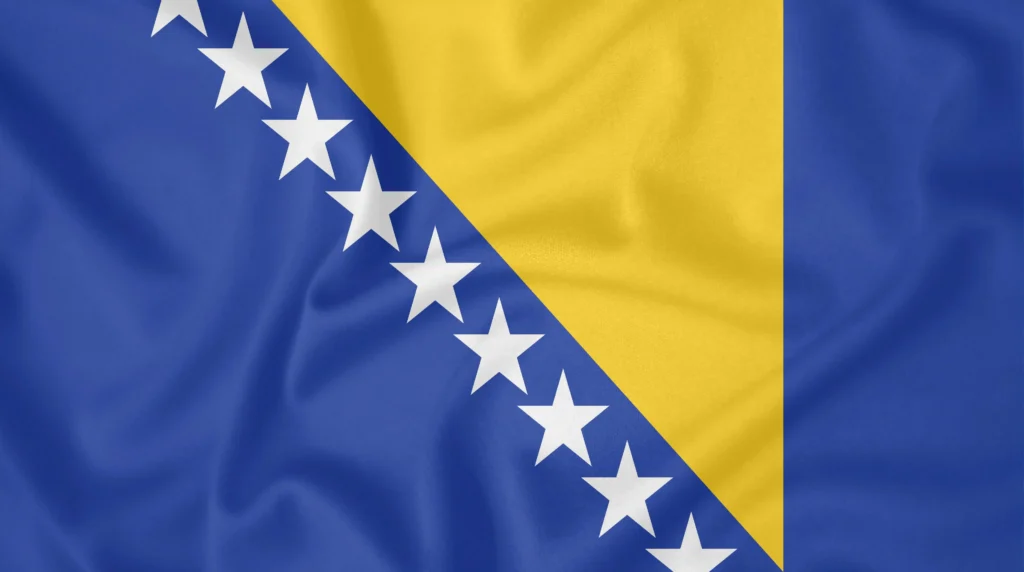 Die Flagge Bosnien und Herzegovinas.