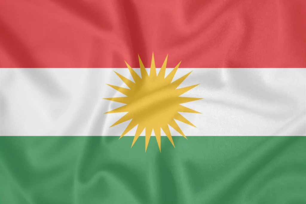 Die Flagge Kurdistans.