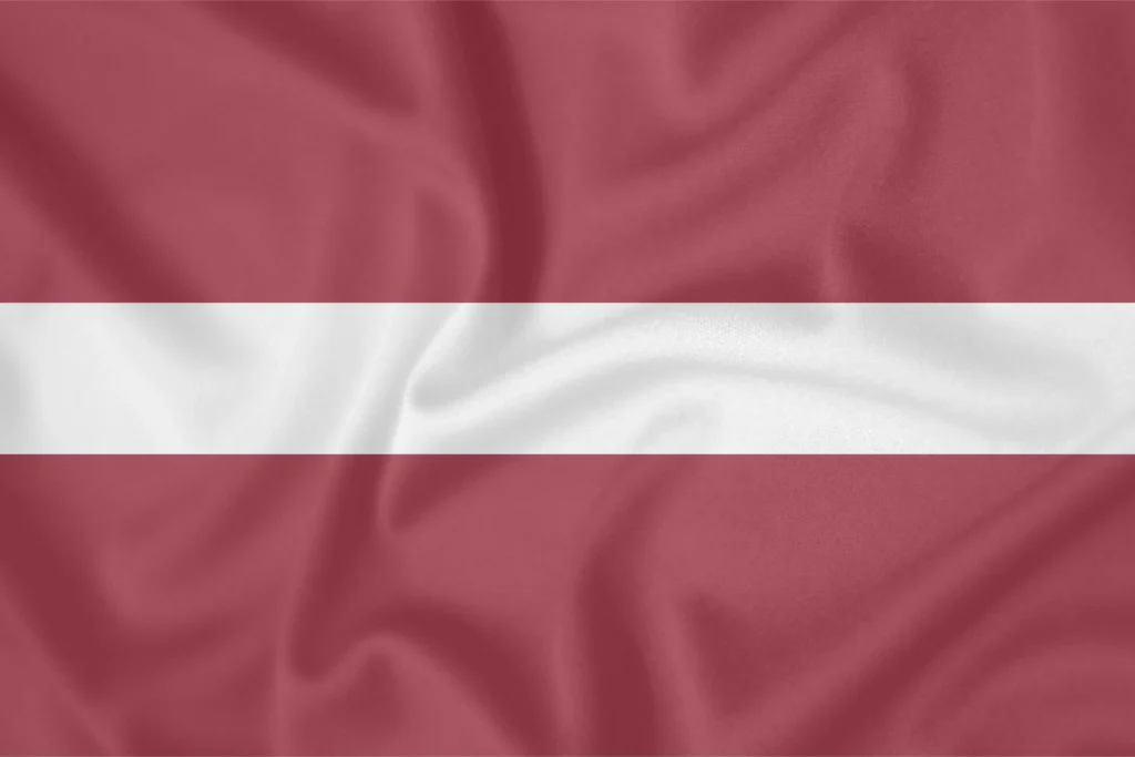 Die Flagge Lettlands.