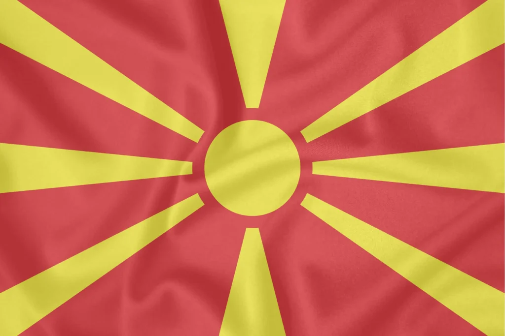Die Flagge Nordmazedoniens.