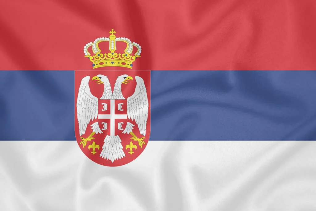 Die Flagge Serbiens.