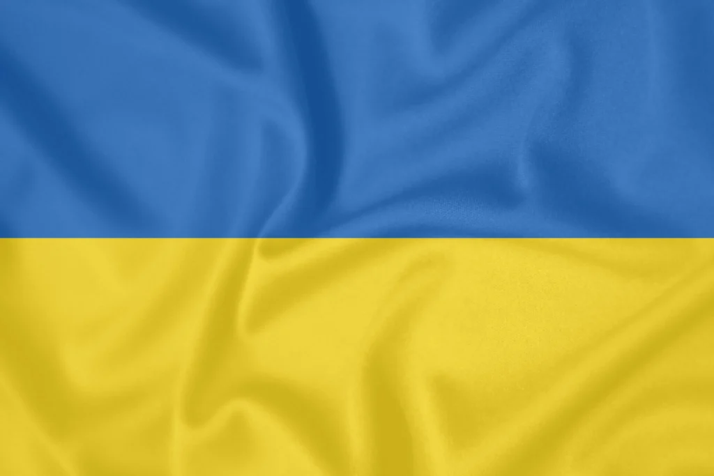 Die Flagge der Ukraine.